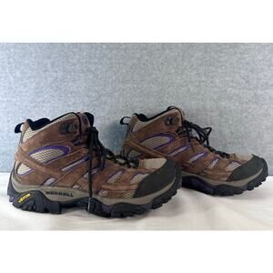 Merrell Women's sz 10 Moab 2 Mid Ventilator Hiking Boot Bracken/Purple Outdoors